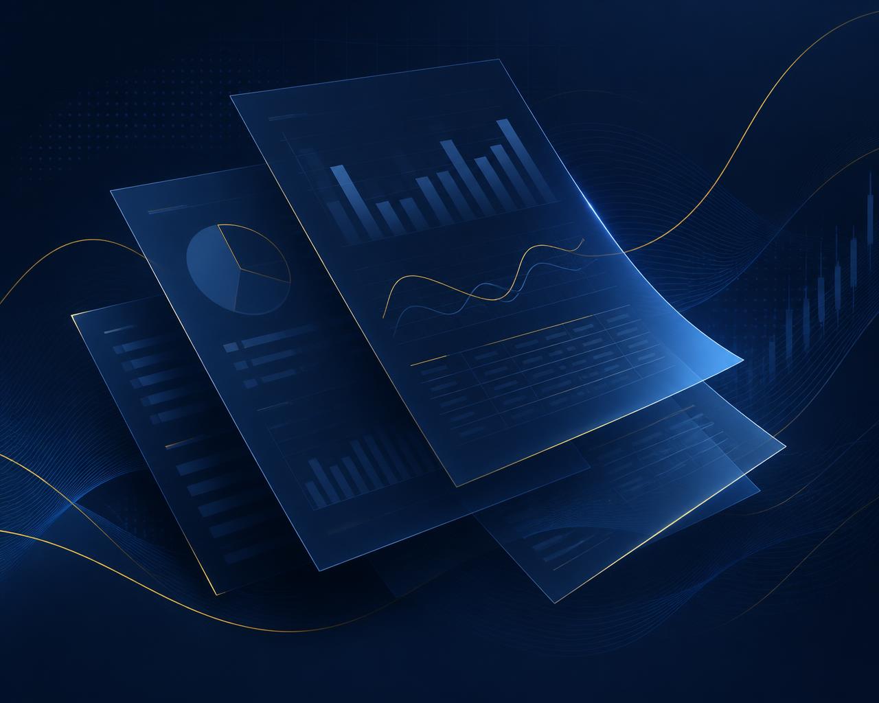 Layered payroll reports and reconciliation charts representing an independent payroll review